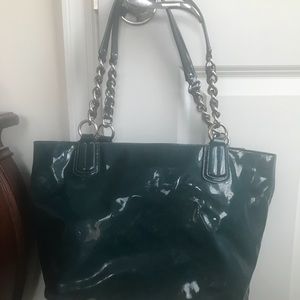 Coach deep teal colored handbag